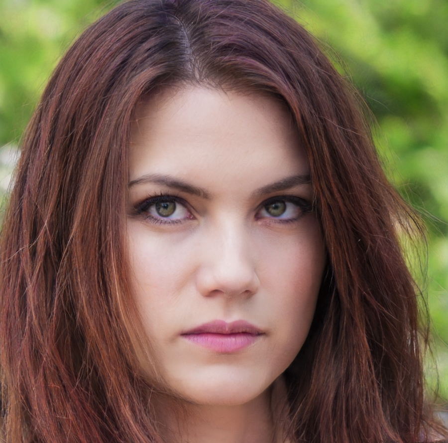 Vrouw met donker rood haar