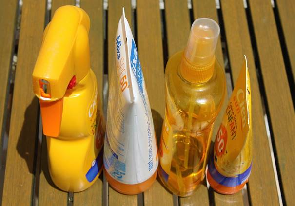 Flessen zonnebrand crème