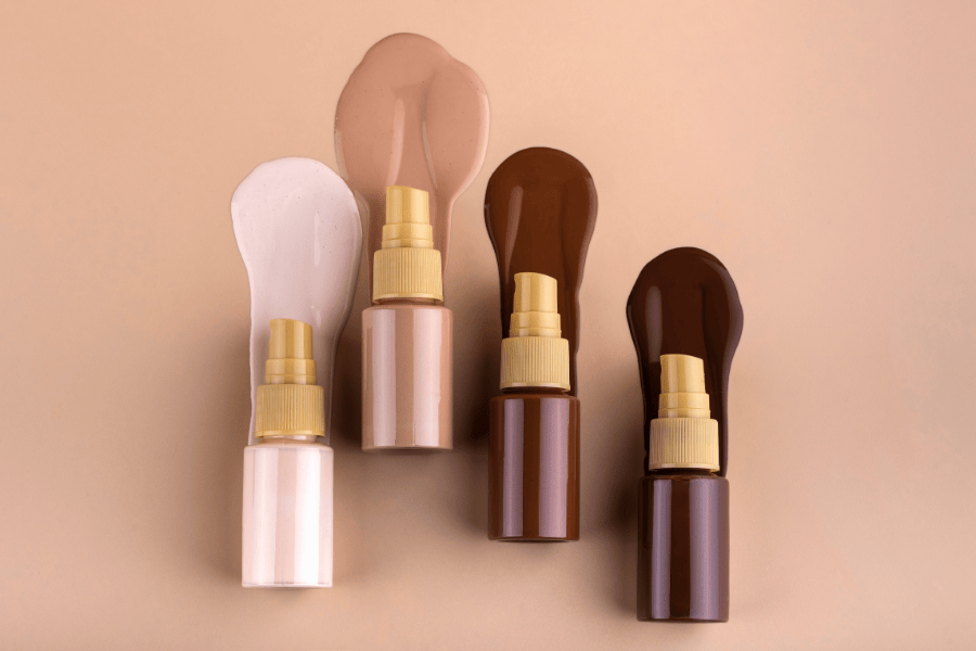 Foundation kleuren beautyproducten verpakkingen