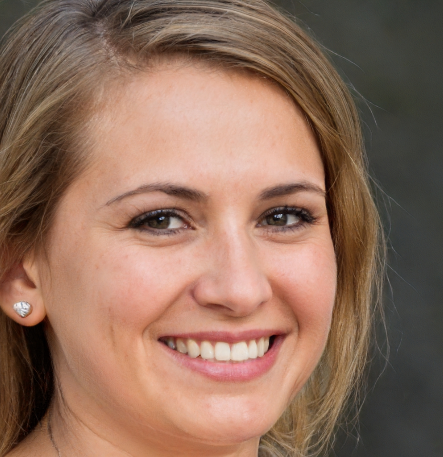 vrouw met blond haar lacht