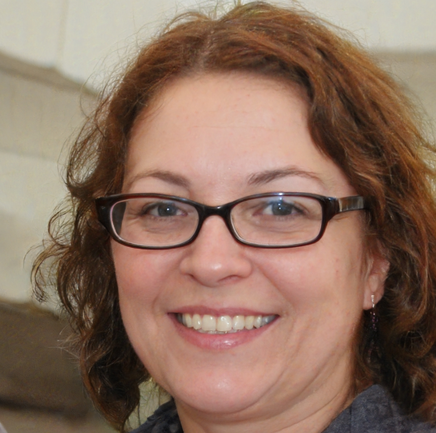 vrouw met rood haar en bril