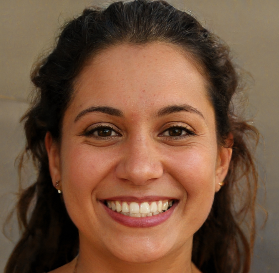 vrouw met brede lach