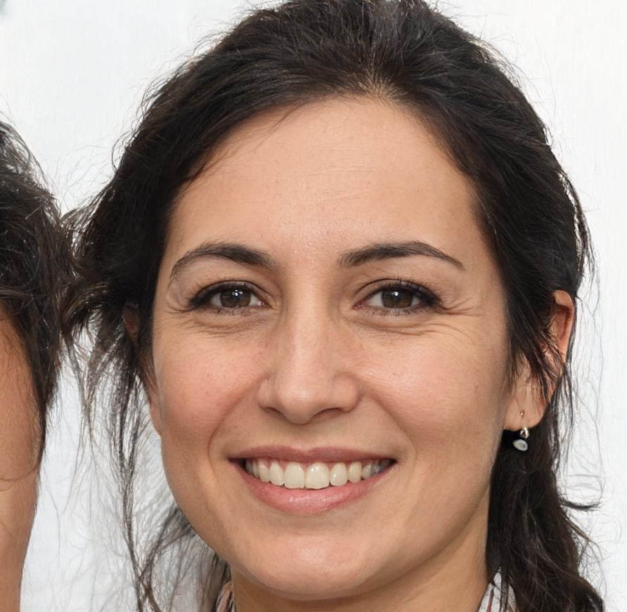 vouw donkerbruin haar lach