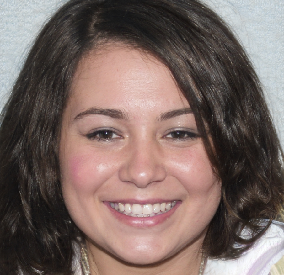 vrouw bruin haar lach