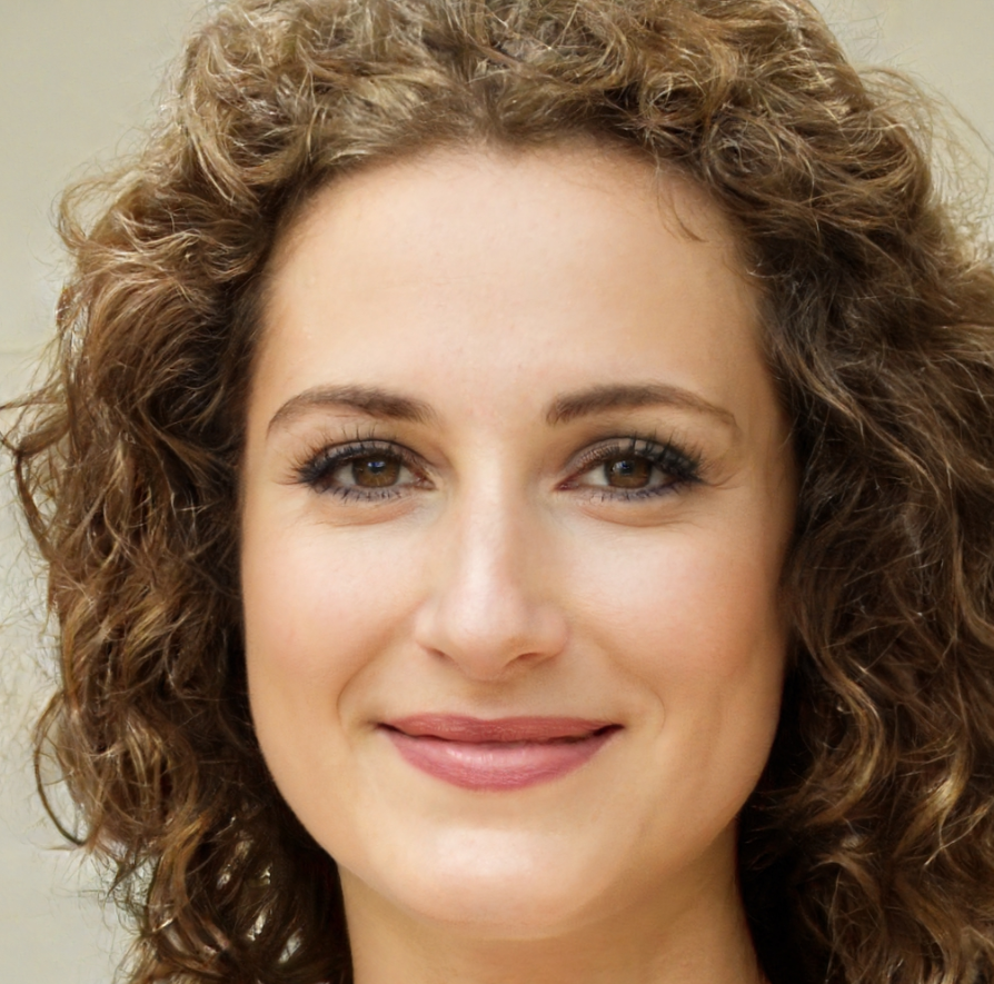 Vrouw met krullend haar