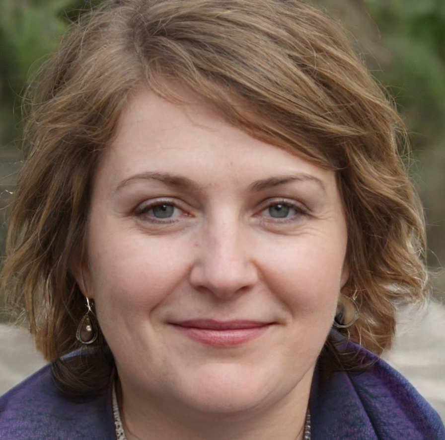 vrouw donkerblond haar kleine lach
