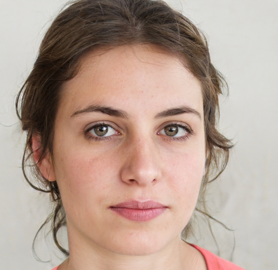 vrouw bruin haar serieus gezicht