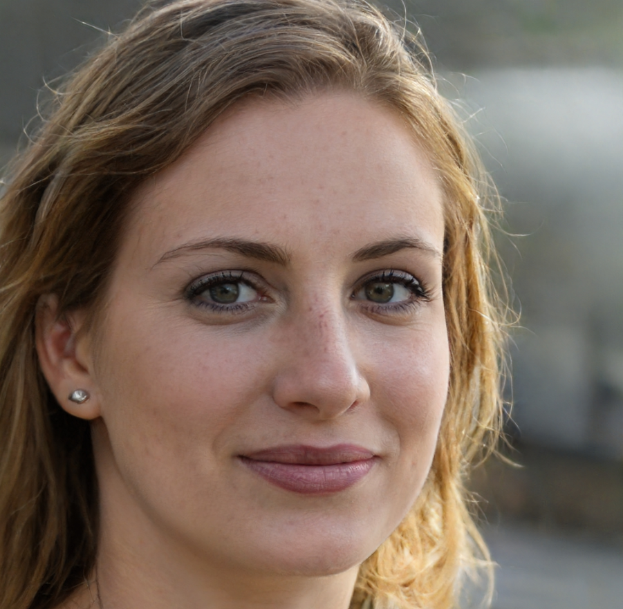 blonde vrouw kleine lach