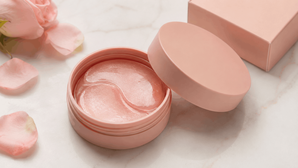 pot roze eye patches bloemblaadjes