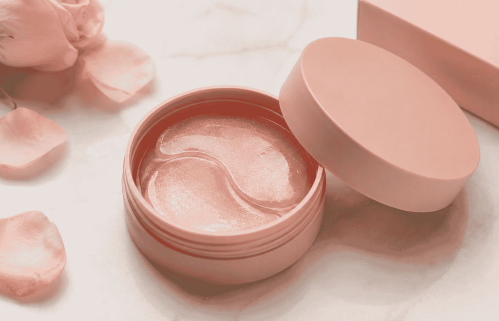 pot roze eye patches bloemblaadjes