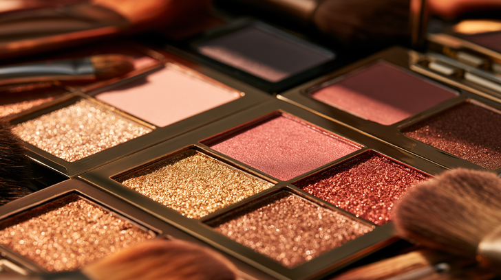 oogschaduw palette roze tinten kwast