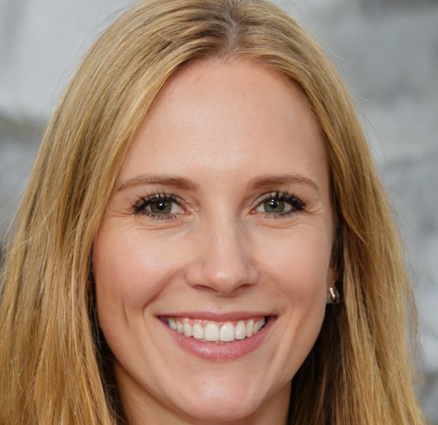 vrouw blond haar glimlach